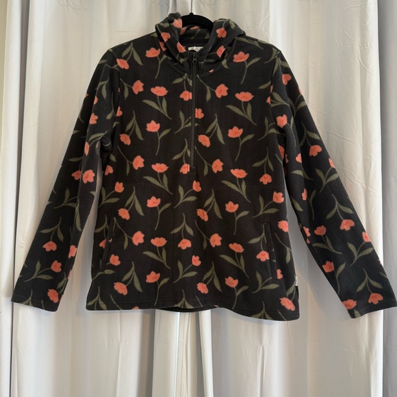 O'Neill Tops - O’Neill Josie Floral Fleece Half Zip Hooded Pullover Women’s Medium